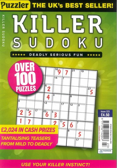 Puzzler Killer Sudoku Magazine